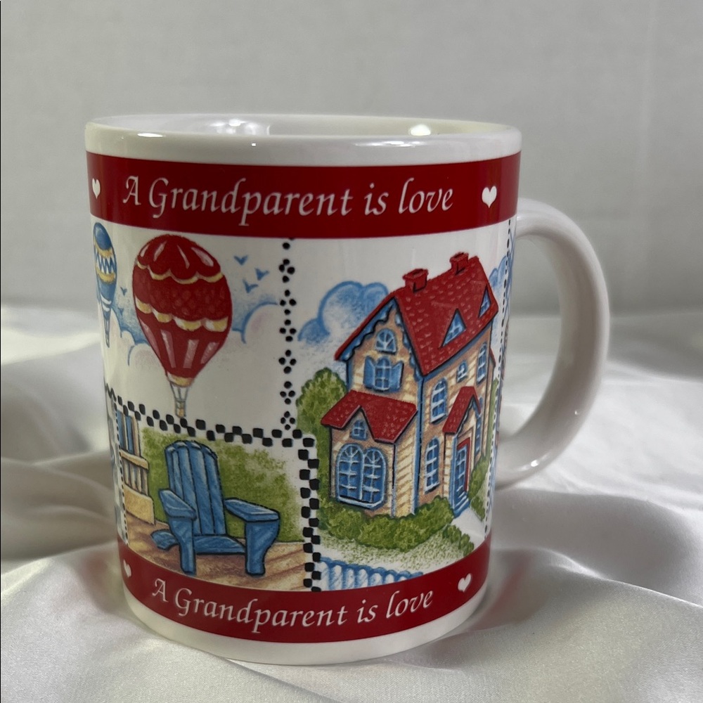 Vintage Avon "A Grandparent is Love" ceramic mug with a bear figurine inside‎